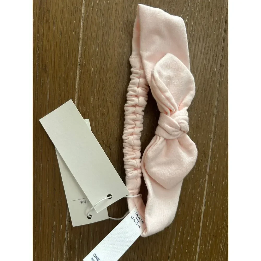 NWT Janie and Jack Pink Bow soft stretch headband